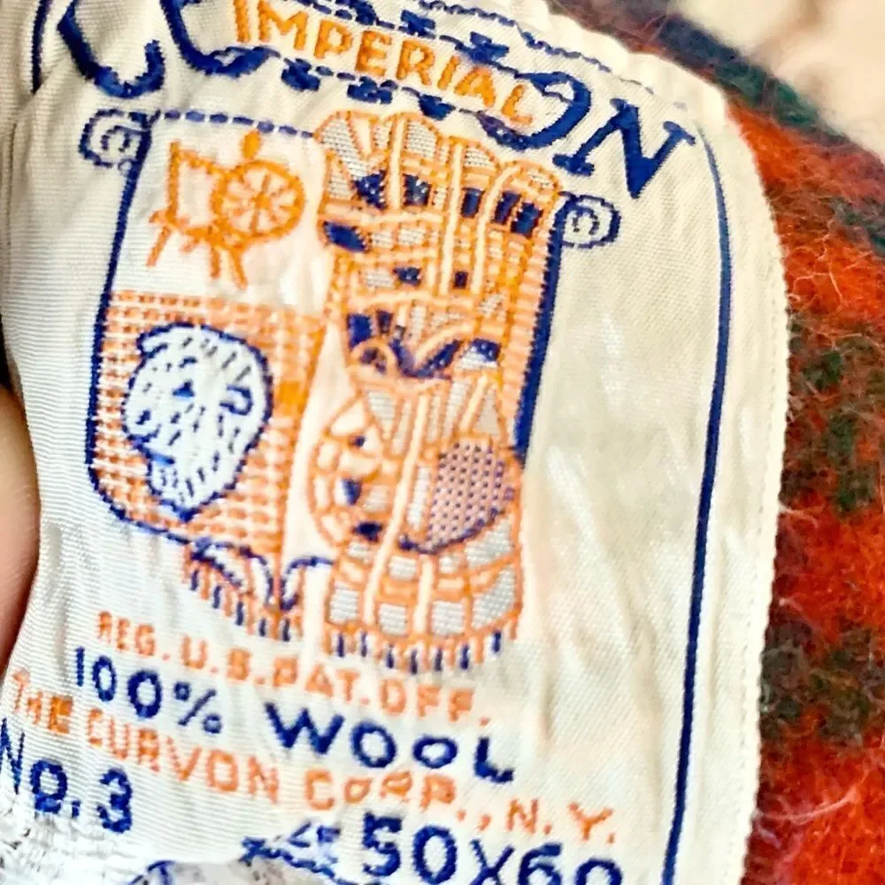 Curvon Imperial Wool Plaid Throw Blanket
